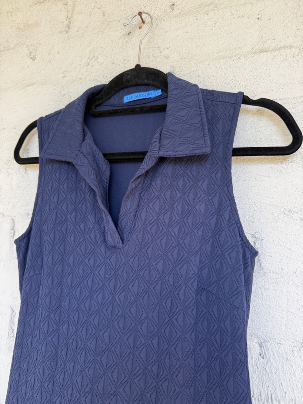 J.McLaughlin Ayla Navy Jacquard Knit Sleeveless Sheath Dress Size XS - Picture 5 of 14